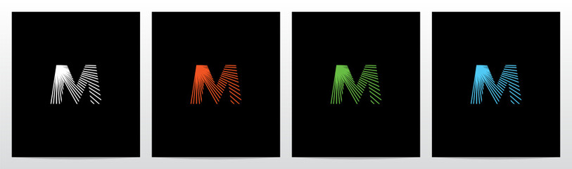 Shining Rays On Letter Logo Design M