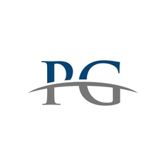 PG initial swoosh horizon, letter logo designs vector