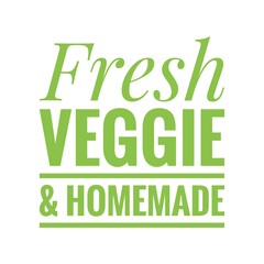 ''Fresh, veggie and homemade'' Quote Illustration