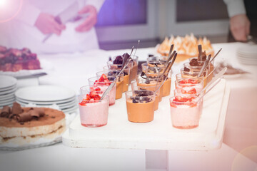 Dessert Author. Decor. Luxury table