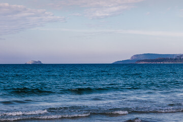 beautiful beach landscape in Marion Bay in Tasmania, Australia with no people shot inn autumn