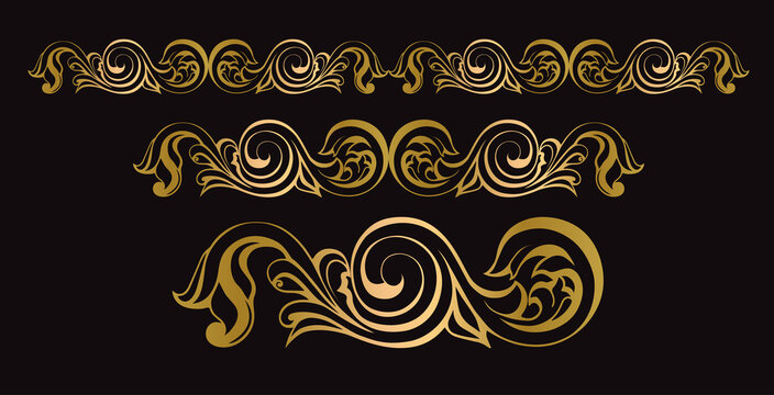 Vector damask vintage baroque scrol ornament swirl