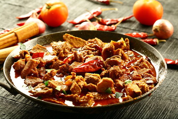 Healthy Indian mutton curry roast 