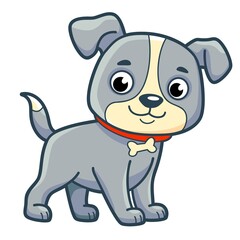 Cute dog cartoon. Dog clipart vector illustration