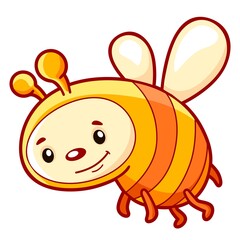 Cute bee cartoon. Bee clipart vector illustration