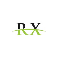 RX initial swoosh horizon, letter logo designs vector