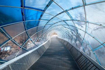 Walkway architecture at daytime in Anyang art public park, South Korea.