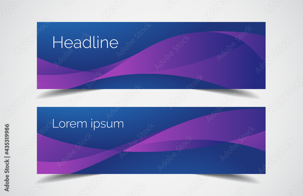 Wall mural set of modern design - vector web banners design background or header templates, horizontal advertis