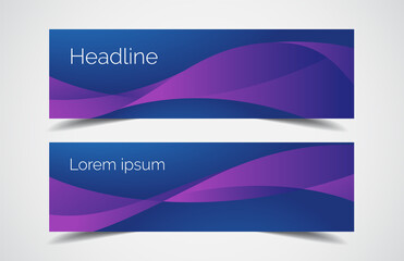Set of modern design - Vector web banners design background or header templates, horizontal advertising business banner.