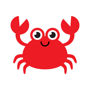 Cartoon Crab Flat Design Illustration