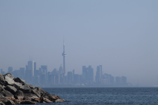 Toronto City Skyline Near a Lake