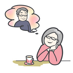 男性のことを思い出すシニア女性