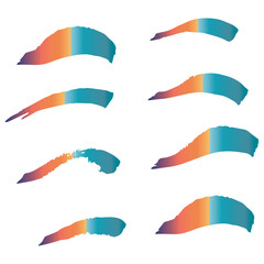 Colorful Brushes Scratch. Watercolor Japanese. Grungy Design. Stroke Isolated. Ink Frame. Brushstroke Scratch. Grungy Scratch. Set Graffiti. Stroke Chinese.