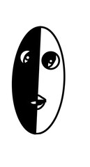 black and white face