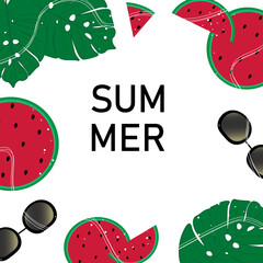Tropical summer background vector design