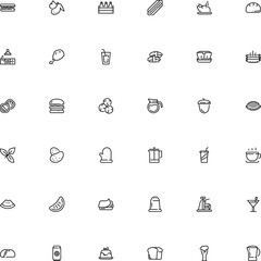 icon vector icon set such as: sushi, fork, root, baker, panel, macaroni, paper, strawberry, handmade, condiment, ui, japanese, craft, potato, levant, bean, bbq, monochrome, key, mobile, flavor, group