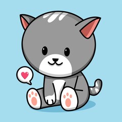 Cute cat cartoon character illustration