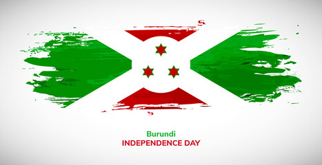 Happy independence day of Burundi. Brush flag of Burundi vector illustration. Abstract watercolor national flag background