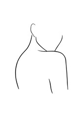 Abstract illustration. Poster. Drawing of a woman in one line.