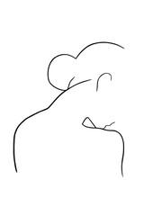 Abstract illustration. Poster. Drawing of a woman in one line.