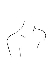 Obraz premium Abstract illustration. Poster. Drawing of a woman in one line.