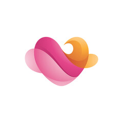 Abstract Heart Love Logo with Gradient Color