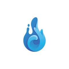 Abstract Water Liquid Splash Droplet Logo
