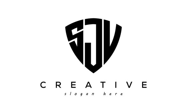 SJV Letters Creative Logo With Shield