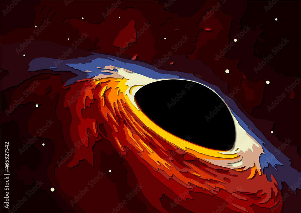 Canvas Prints abstract space wallpaper. black hole with nebula over colorful stars and cloud fields in outer space