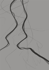 Abstract illustration. Poster. Simple lines on a color background.