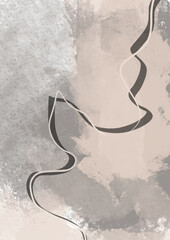 Abstract illustration. POster. Simple lines on a color background.