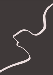 Abstract illustration. Poster. Simple lines on a color background.