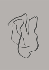 Abstract illustration. Poster. Simple lines on a color background.