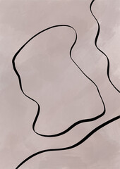 Abstract illustration. Poster. Simple lines on a color background.