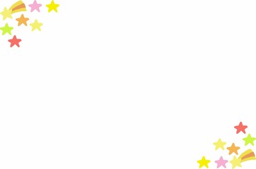 アクリル画のカラフル星三角フレーム