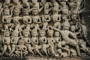 Naklejka premium The story of the Ramayana at Angkor Wat, Siem Reap, Cambodia