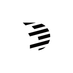 d initial technology logo design vector template