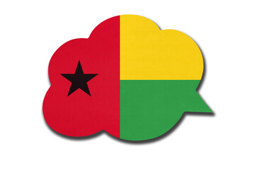 3d speech bubble with Guinea-Bissau national flag isolated on white background. Symbol of country.