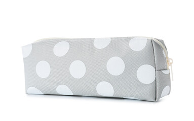 Pencil case on white background