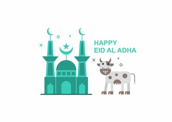 Eid al adha flat illustration. Easy to edit with vector file. Can use for your creative content. Especially about eid al adha celebration day.