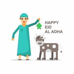 Eid al adha illustration. Easy to edit with vector file. Can use for your creative content. Especially about eid al adha greeting banner design element.