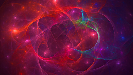 3D rendering abstract multicolor fractal light background