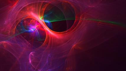3D rendering abstract multicolor fractal light background