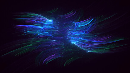 3D rendering abstract multicolor fractal light background