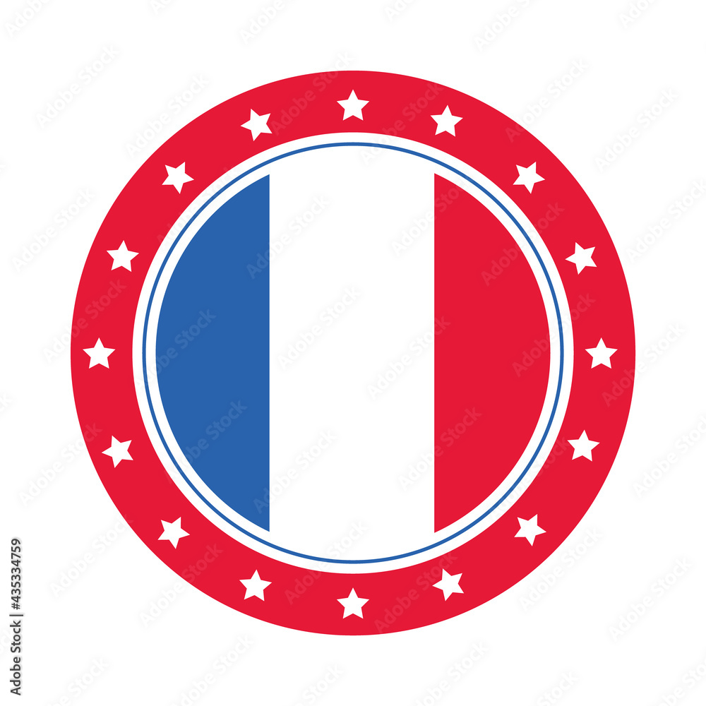 Poster france flag button