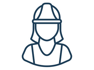 woman worker handy woman single icon white isolated background with outline style