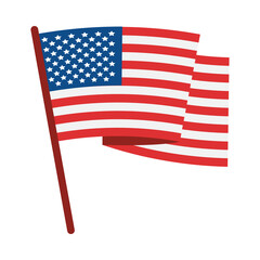 usa flag with pole