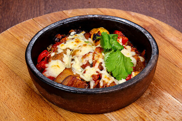 Roasted Pork and vegetables with cheese