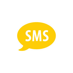 SMS text message logo glyph style vector icon. Single isolated sign.