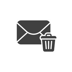 Delete email vector icon